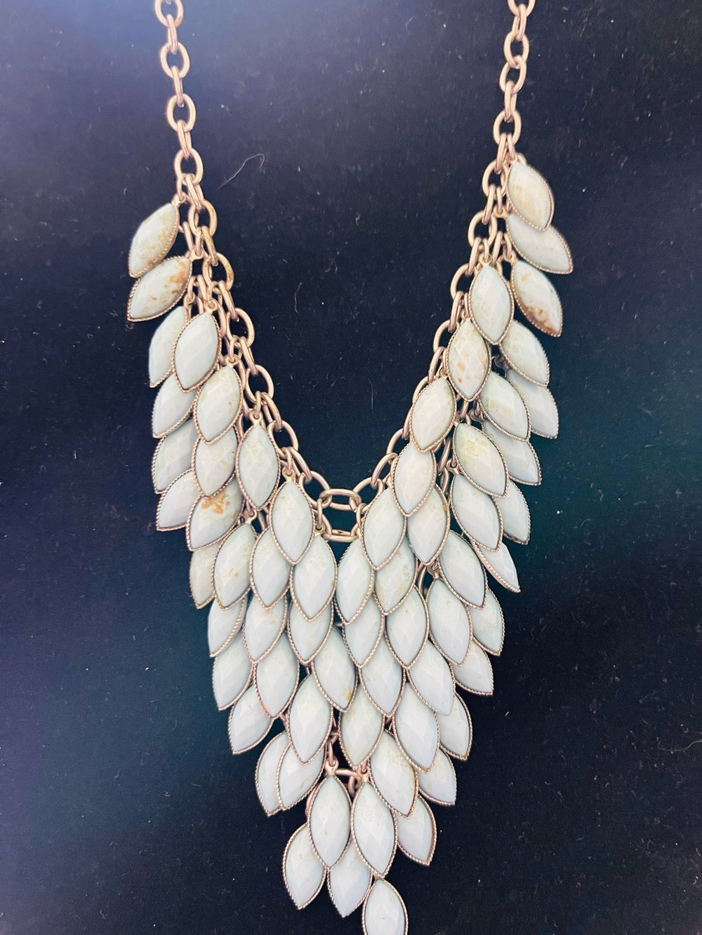 Pale Blue Marquise Statement Bib Necklace